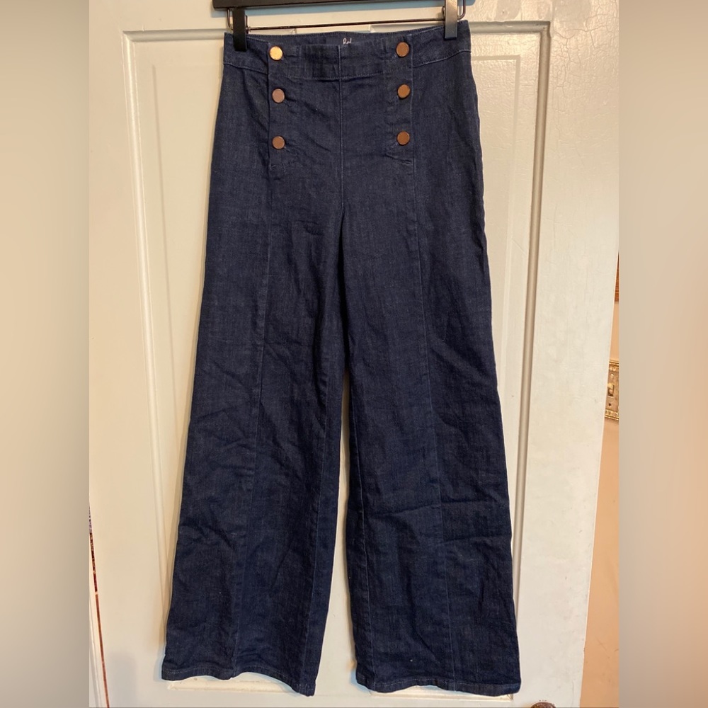 Boden Jeans Women’s 2 Petite Classic Helston Sailor Button Up Dark Blue 2P Wide
